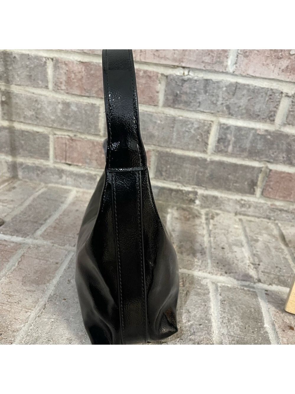 Old Navy Glossy Black Hobo Bag - Picture 5 of 7